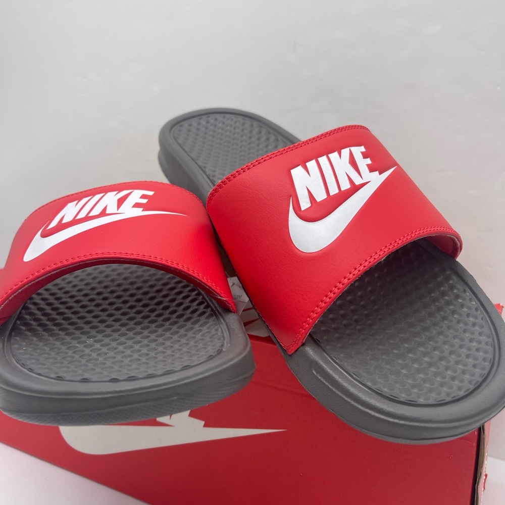 Nike Red and Gray Slide Sandals Men’s Slides BENASSI JDI
BENASSI JDI - Picture 3 of 16